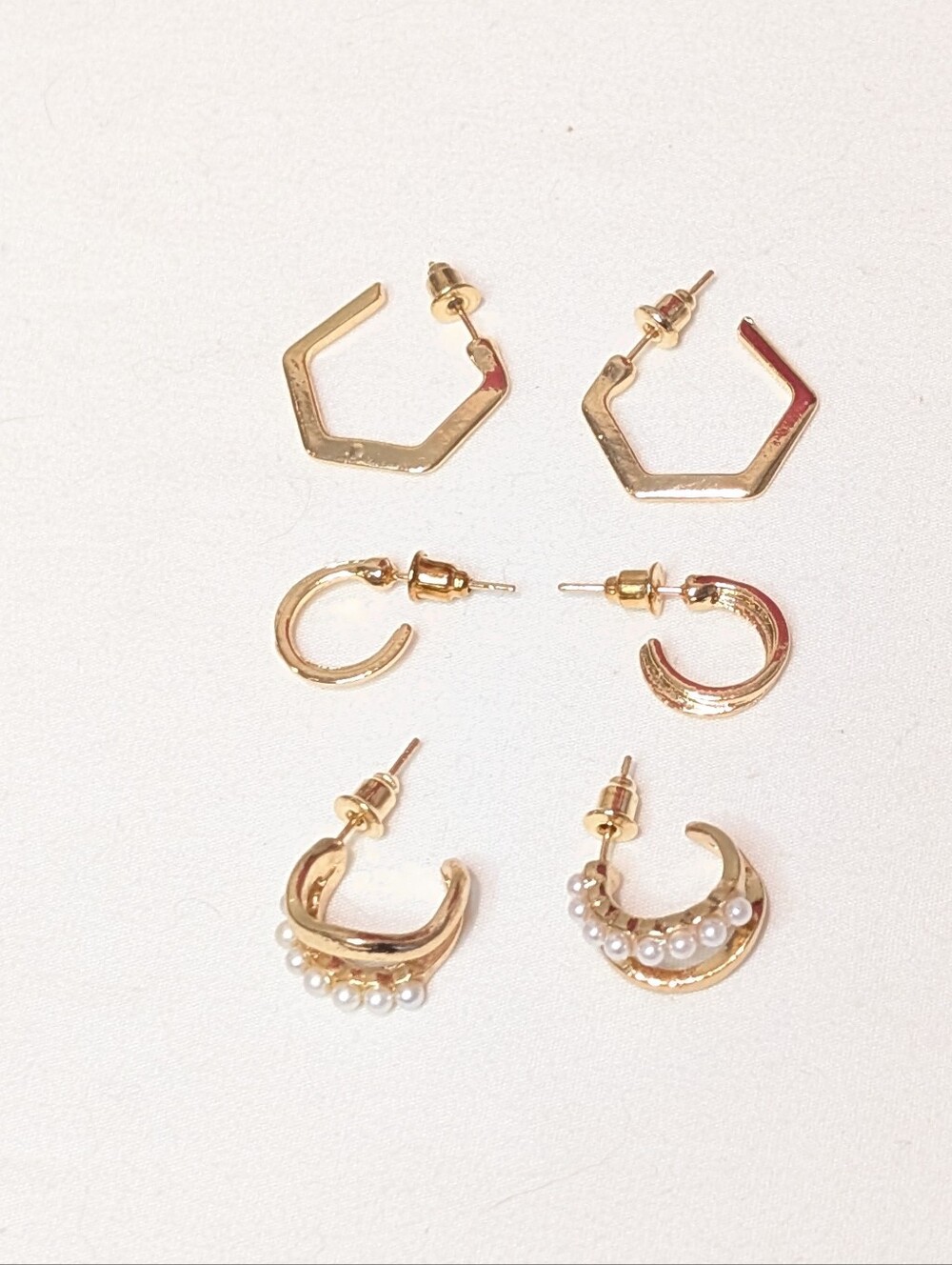 NWOT 3 Pairs Hoop Earrings